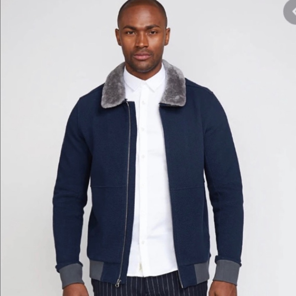 Civil Society Freedom Sherpa Collar Flight Jacket (Navy)